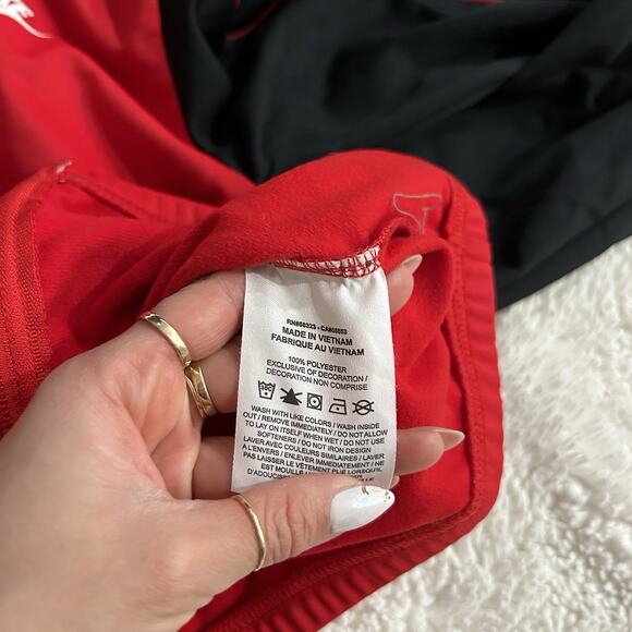Nike Full Zip Red Black Large Logo Track Jacket Youth Sz L Sports Casual Wear - Picture 7 of 7
